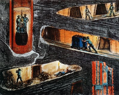 Cross-section of a Coal Mine by Ignace Francois Bonhomme